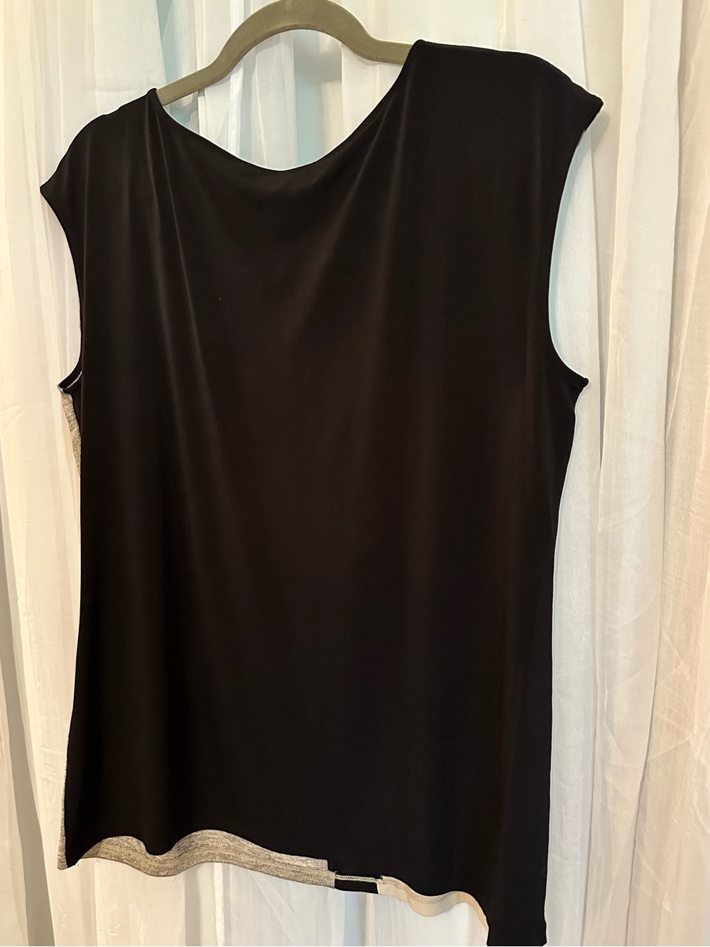 Calvin Klein Black, Cream & Gold Colorblock Sleeveless Tank - Picture 6 of 6